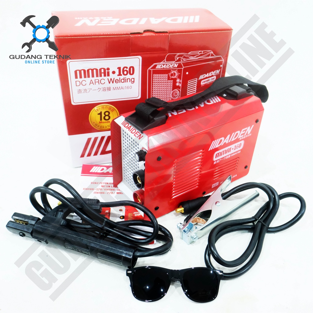 Daiden MMAi 160 - Mesin Las Listrik Daiden 160A / Trafo Las Welding Inverter Daiden MMA 160 A Free Siku Magnet