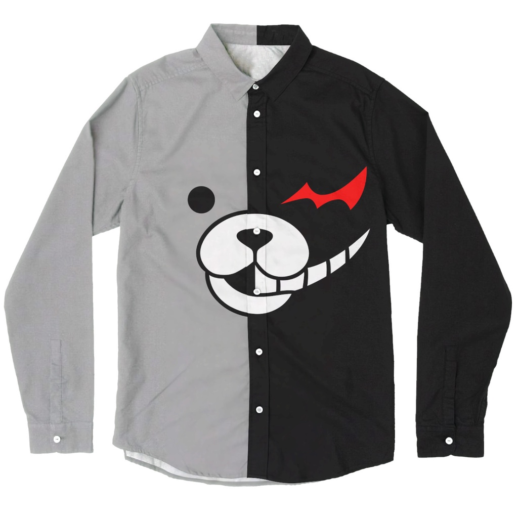 Kemeja Monokuma Lengan Panjang Danganronpa Anime Premium Unisex