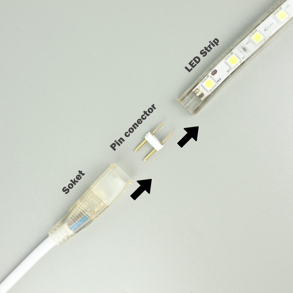 Lampu Panjang Selang LED Strip 5050 SMD AC 220V METERAN / Lampu Strip LED / 1 Strip 1 Meter / Random