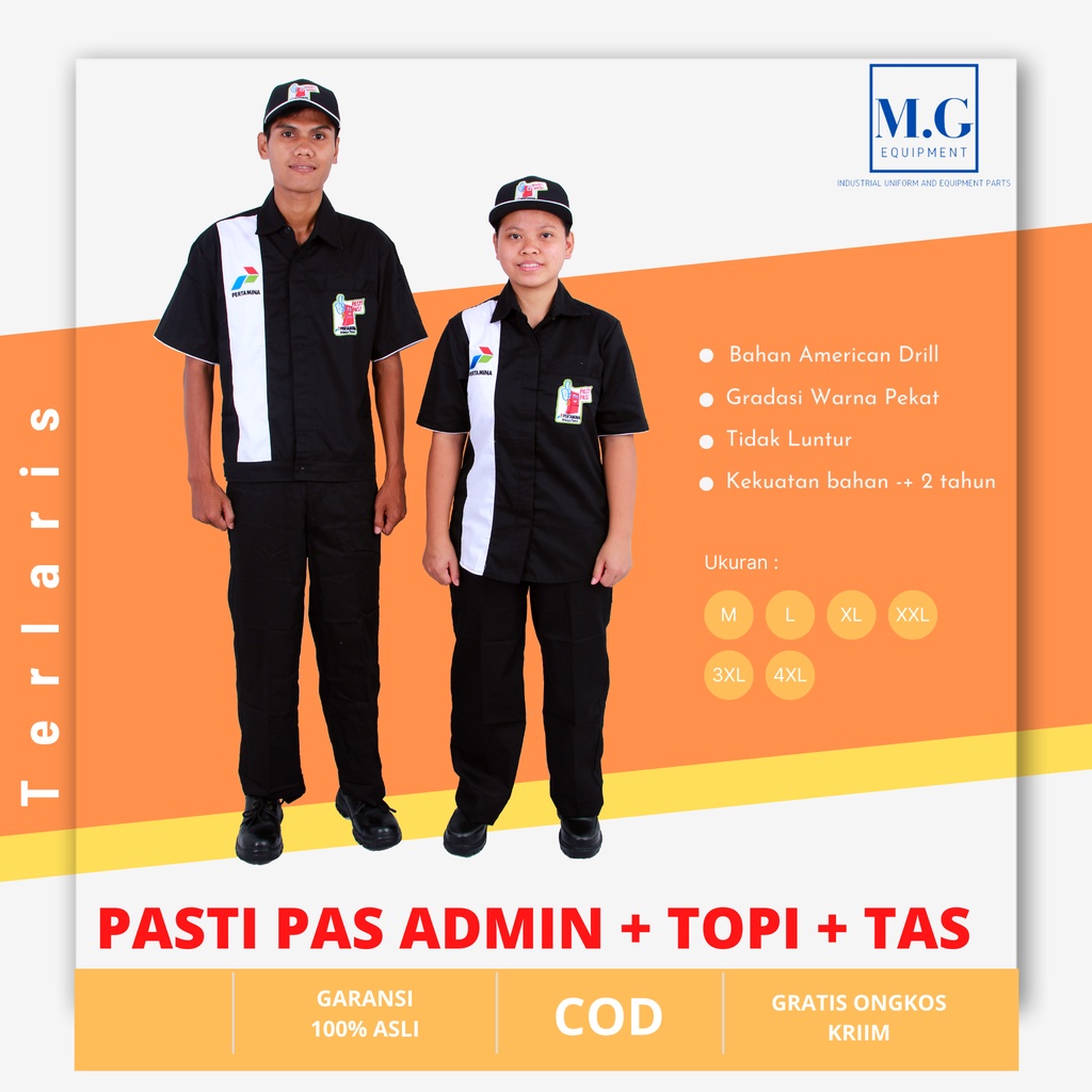 SERAGAM SPBU BAJU+TOPI+TAS PERTAMINA - OPERATOR - PENGAWAS - OFFICE BOY - TEKNISI