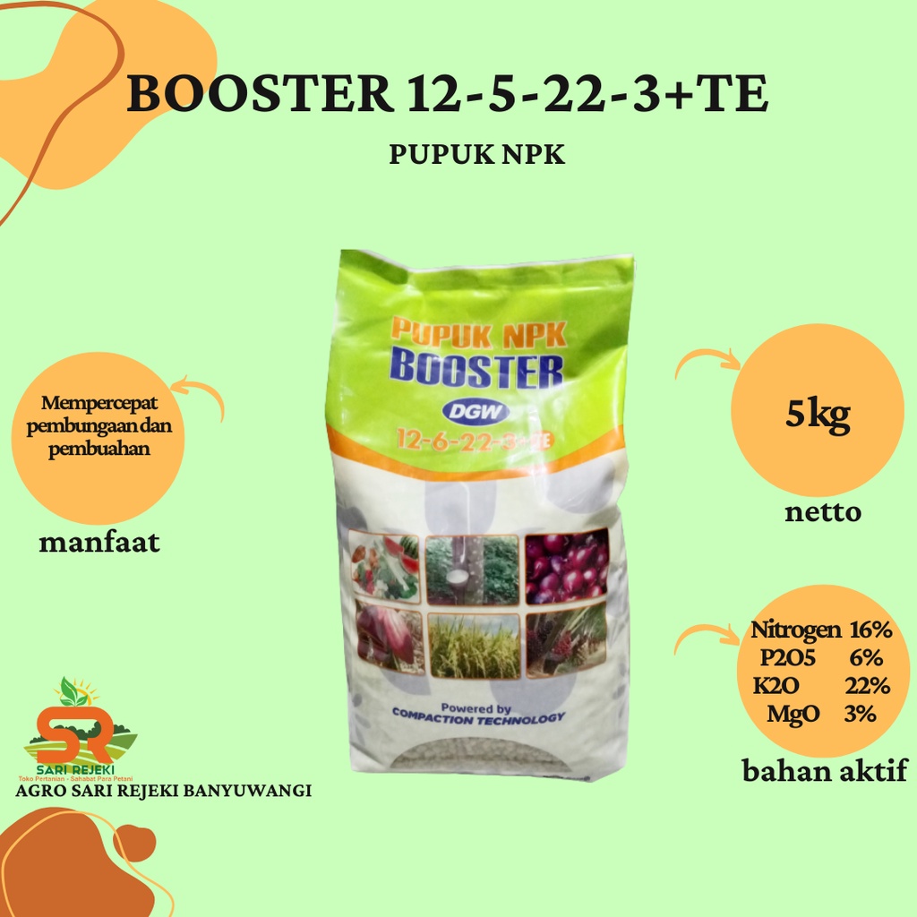 PUPUK NPK DGW BOOSTER 5kg 12 6 22 3 TE