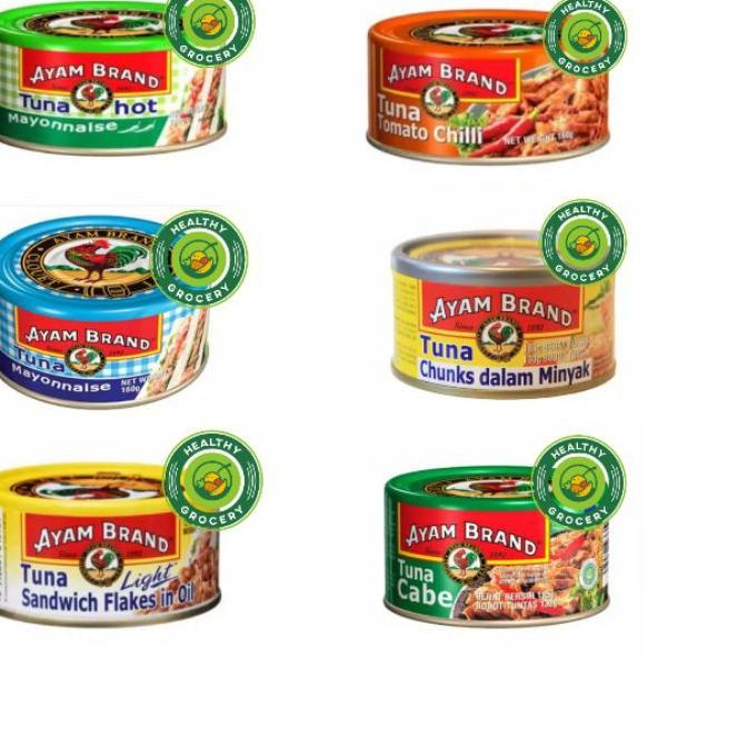 

8.8 Brand AYAM BRAND Tuna All Varian Chunk in Oil Sandwich Cabe Hot Mayonaise Curry Olive Oil