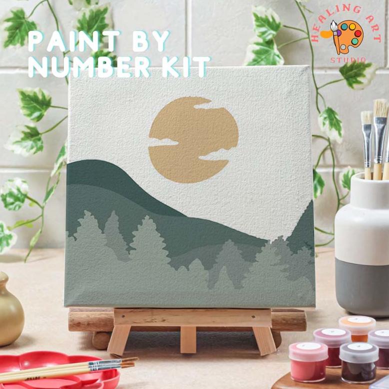 

PAINT BY NUMBER LUKISAN GUNUNG MOUNT VER 1 CANVAS 20X20 CM / PAINTING KIT / SET MELUKIS TERLARISS...,,,,,