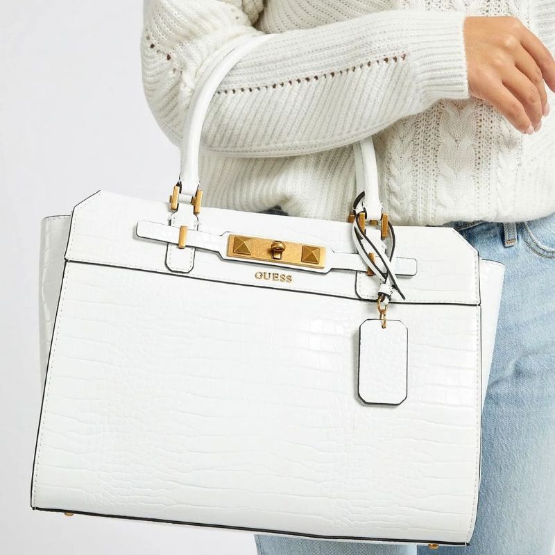 7.7 SALE | GUESSS RAFFIE CROC PRINT HANDBAG