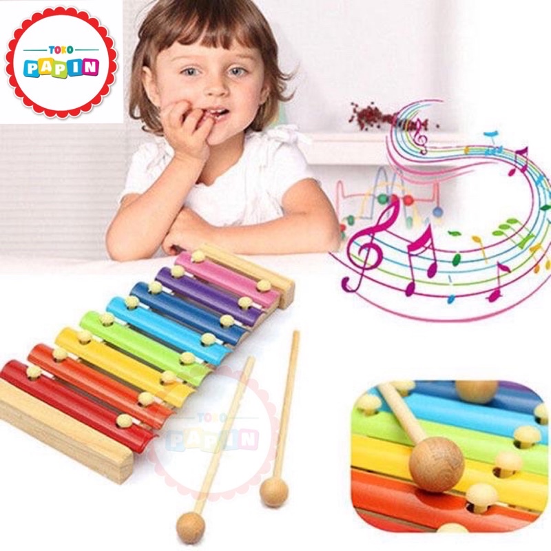 Mainan Edukasi Xylophone Anak Bayi Alat Musik Nada Suara Xylophone Kayu Aman Anak Balita