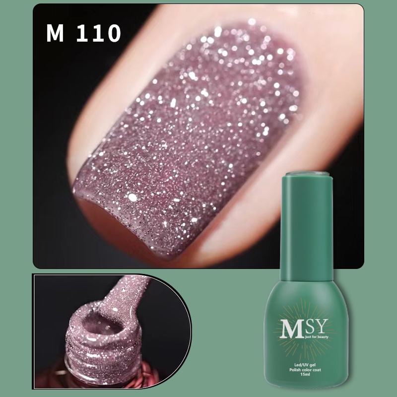 MSY GEL POLISH GLITER 15ML 10COLOUR/FLASH NIGHT/UV NAIL GEL POLISH/SOAK OFF/KUTEK GEL UV