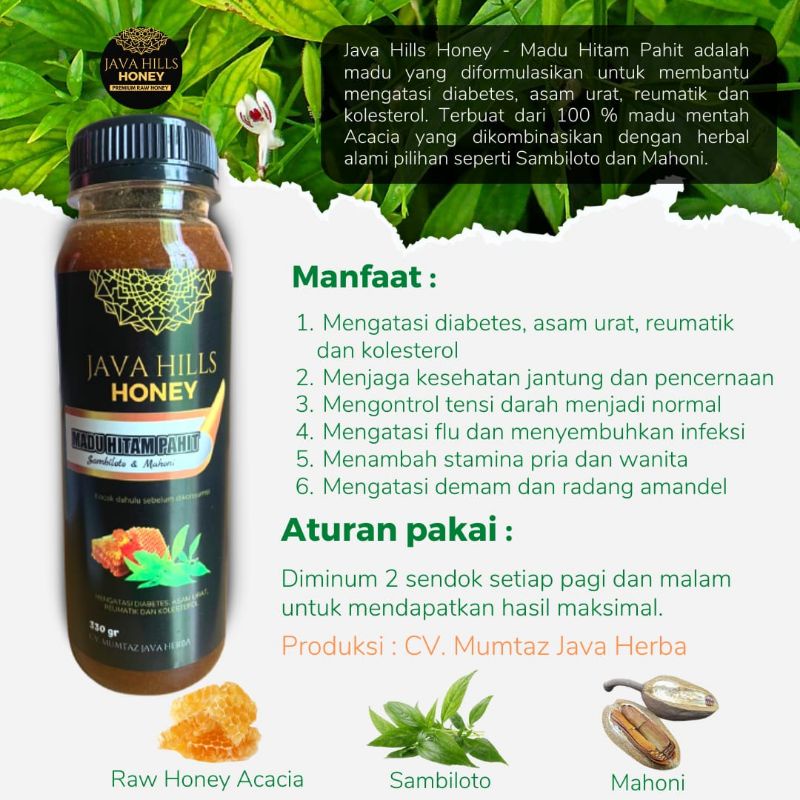 

Madu Raw Hitam Pahit 320 gram Java Hills