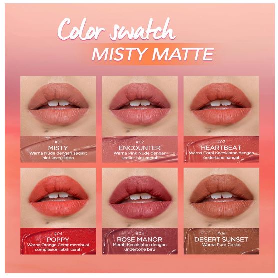 DAZZLE ME Misty Matte Lip Cream | Silky Kiss Lip Matte Non Sticky 12 Jam Tanhan Air ala kore