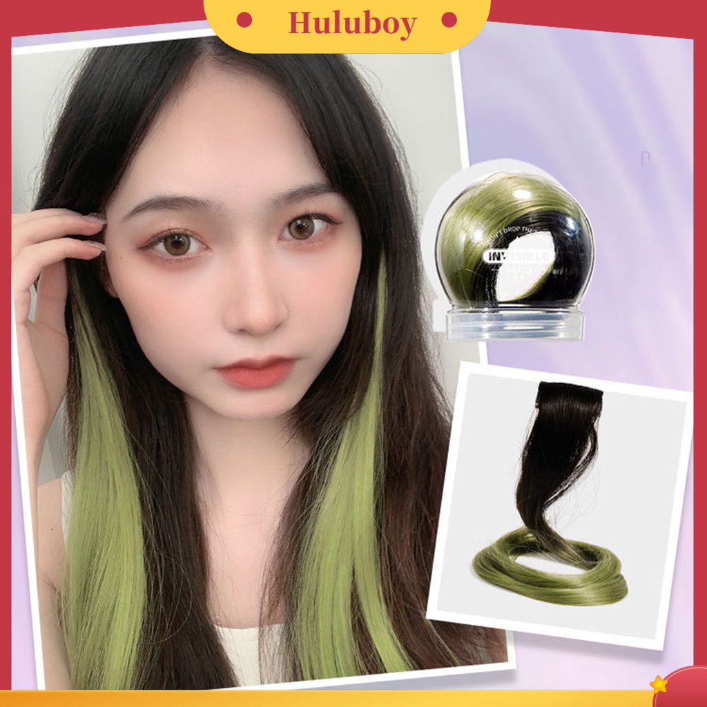 1 Set Rambut Palsu Extensions Highlight Adjustable Warna-Warni Untuk Wanita