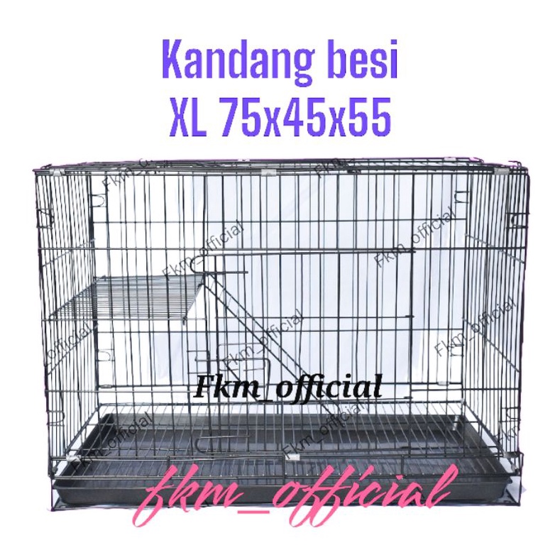 Kandang kucing tingkat XL 75x45x55