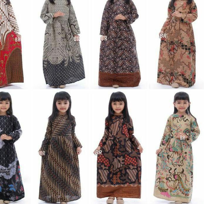 Baju Gamis Batik Anak Perempuan Umur 3-12 Tahun Modern / Drek Kondangan Pesta Anak Cewek
