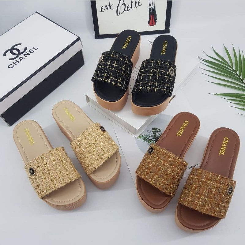 Sandal wedges Wanita Import 6cm