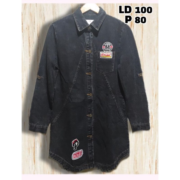JAKET JEANS EMBEL MODEL TUNIK IMPORT