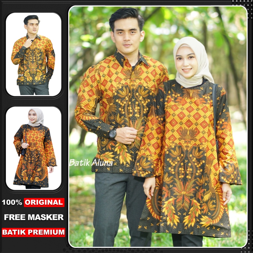 Couple Batik Modern Pasangan Kekinian Batik Tunik Bahan Katun Premium Batik Wanita Dan Pria By FASHION BATIK ALUNA