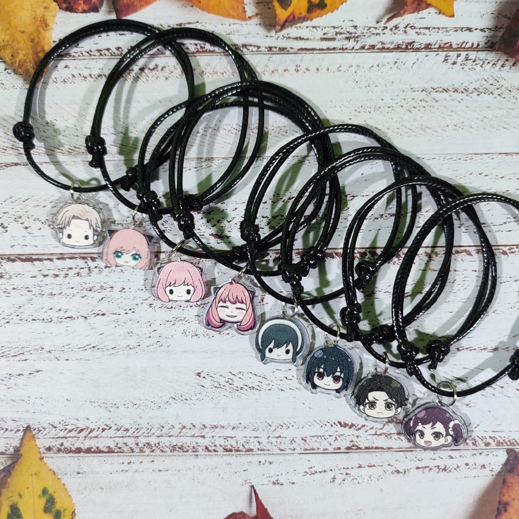 Gelang Anime Tali Hitam - Bracelet Spy X Family Versi Kaitan Anya Loid Yor