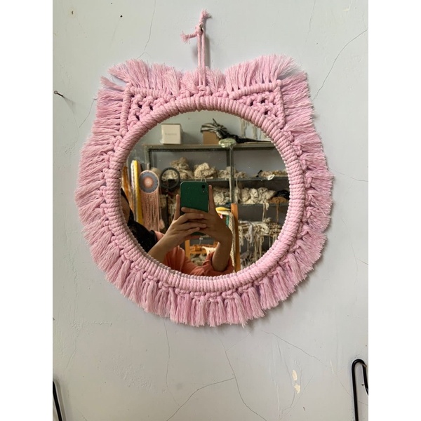 (READY STOK) Macrame cermin / mirror macrame