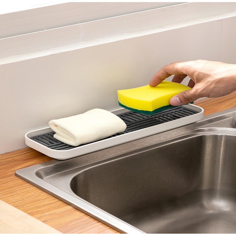 Solighter Removable Wastafel Sabun Organzier Kapasitas Besar Permen Sayuran Tray Lemari Dapur Piring Dapur Penyimpanan Kamar Mandi Nampan Penyimpanan