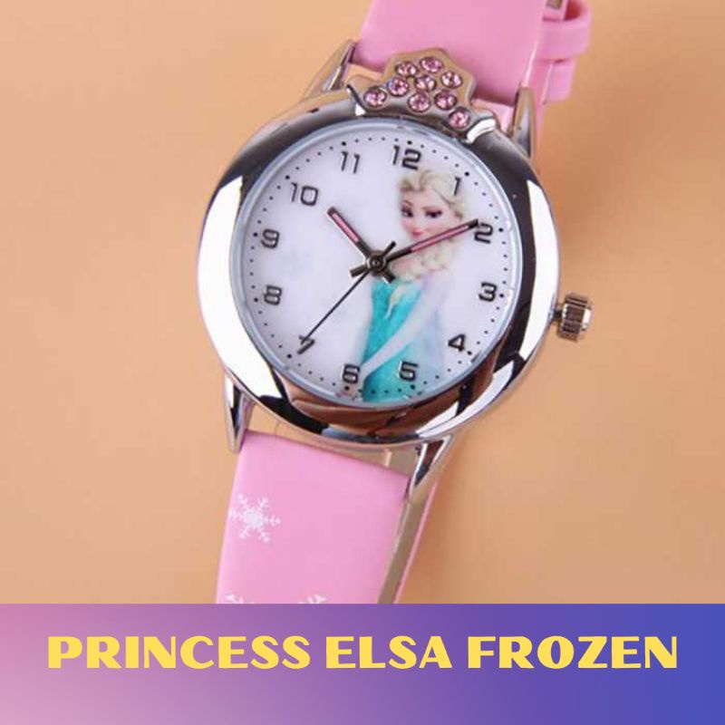 Jam Tangan Anak Cewek Perempuan Cantik Keren Princess Elsa Anna Frozen Termurah Bisa COD