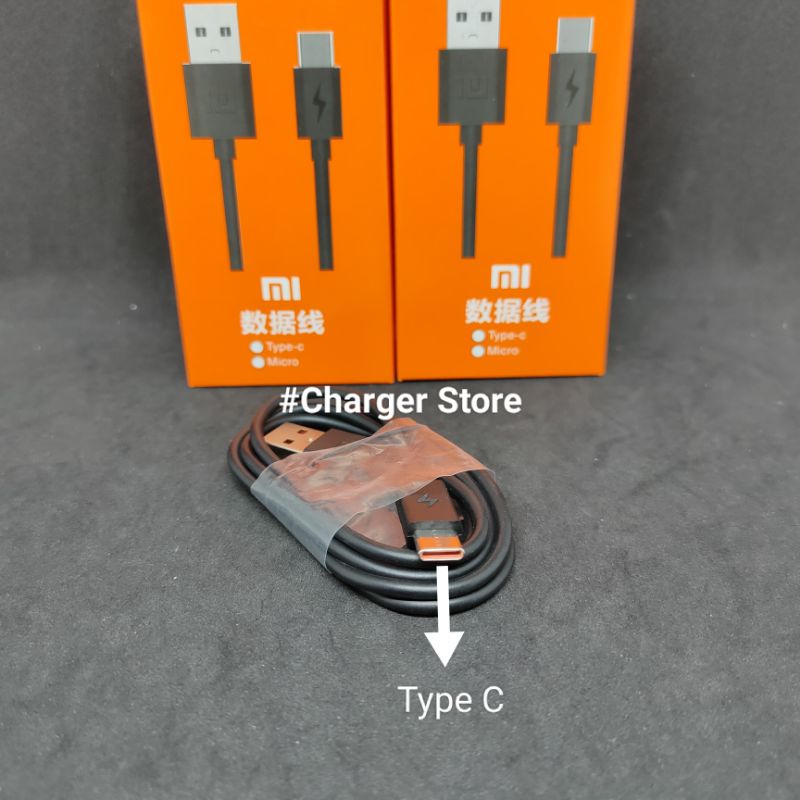 Kabel Data Xiaomi Fast Charging 2A Micro USB - Type C 1Meter