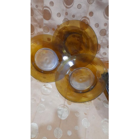 PIRING KACA COKLAT 9 INCI 12 PCS