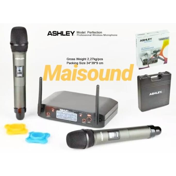 MIC WIRELESS ASHLEY PERFECTION MICROPHONE ORIGINAL HITAM HANDHELD