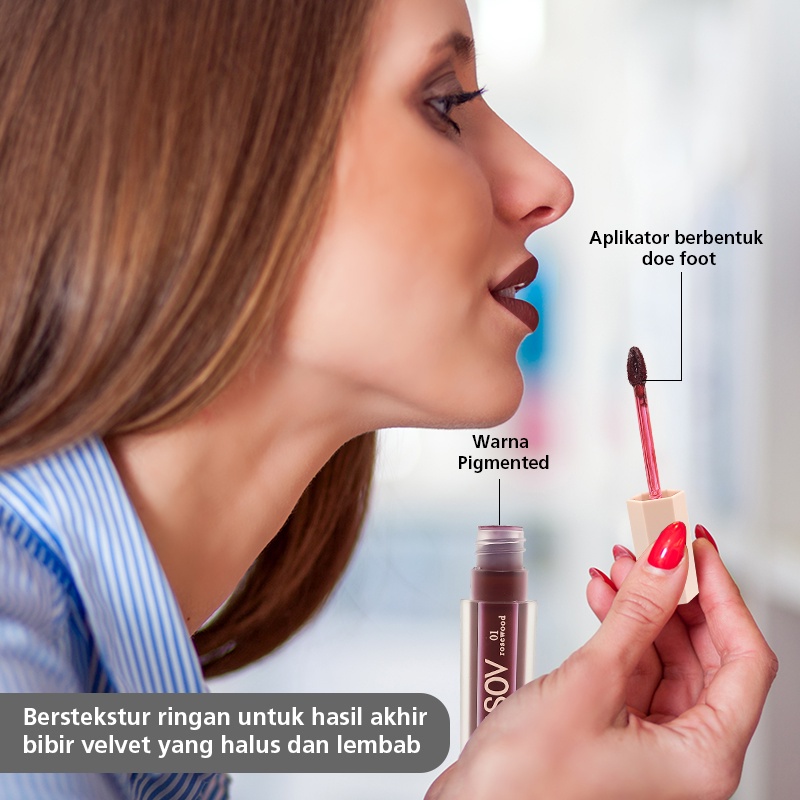 BRASOV Lip Cream Velvet 4Gr Color Pigmented Pelembab Bibir BPOM | Kosmetik Lipcream Brasov