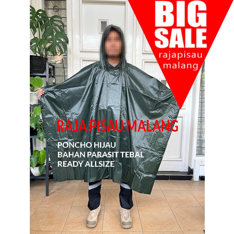 PONCO Jas Hujan Ponco Dewasa - Bahan Taslan Seperti Jashujan AXIO - Bukan Bahan Karet PONCHO POLOS