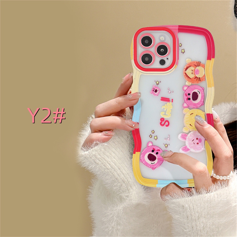 Kartun Mickey Case Redmi Note 11 Pro 11S Redmi 10C 10A 9C 9T 9A Note 10 5G Note 10S Note 9 Note8 Poco X3 Pro NFC Minnie Dan Winnie the Pooh Tepi Gelombang TPU Phone Case Cover