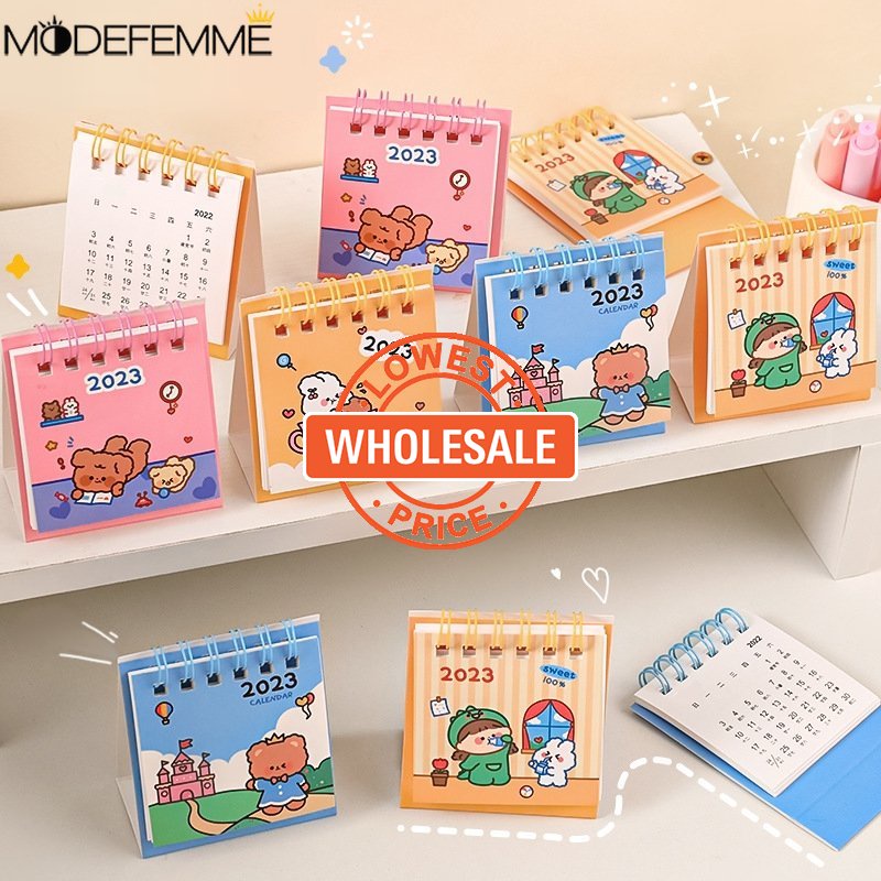 [Harga Grosir] Kalender Meja Motif Kelinci Beruang Indah Siswa Tabletop Ornamen Rencana Belajar Portabel Notebook Mini Writable Mark Paper Calendar Untuk Kantor Sekolah Keluarga