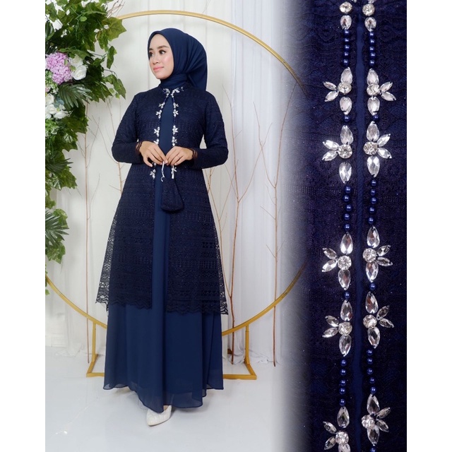 GAMIS CARDIGAN BROKAT|GAMIS PESTA KONDANGAN|GAMIS PREMIUM MUTIARA|GAMIS