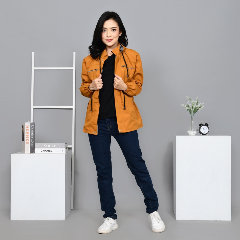 Jaket Wanita Parka Korea Size M-L-XL-XXL-XXXL Hoodie bisa dilepas