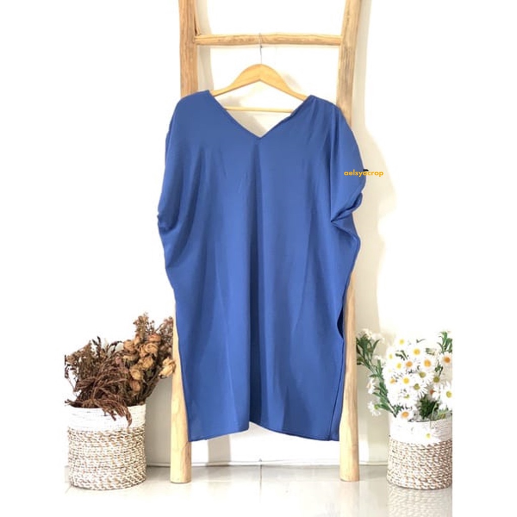 Nagita Long Square Blouse Crinke Airflow Nina Top Atasan Wanita Oversize