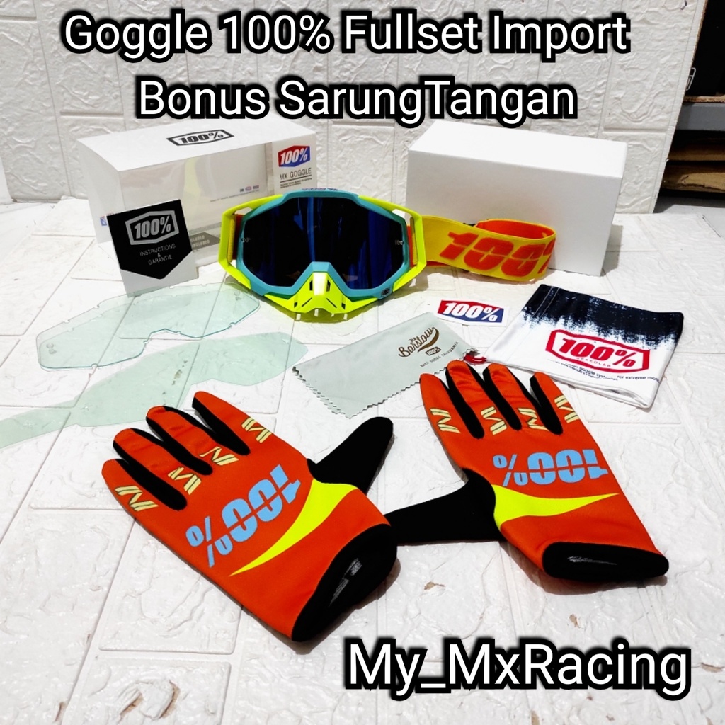 kacamata goggle trail sunmori fullset import dengan kualitas premium BONUS sarung tangan kacamata goggle trail cross terlaris fullset 012 BISA COD