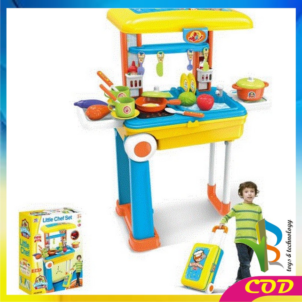 RB-M37 Mainan Anak Koper Dorong 2in1 Kitchen Set / Make Up Set / Dokter Set / Perkakas Set