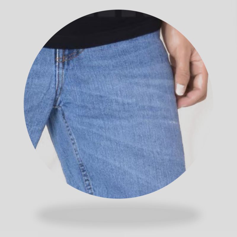 Celana Pendek Jeans Pria Bordir Distro Standar Reguler Emblem Short