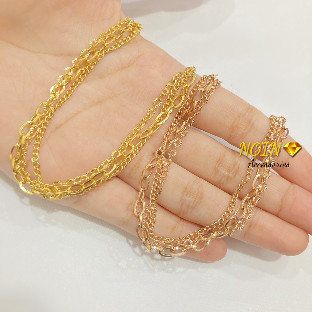 Gelang Titanium Wanita 3 Layer Paper Clip Fashion Korean Style