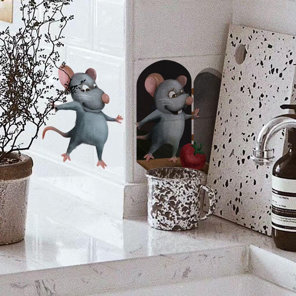 [Elegan] Wallpaper Tahan Air Kreatif Mudah Digunakan 3D Lubang Tikus Rusak Perekat Diri DIY Kamar Tidur Dekorasi Rumah Mural Stiker