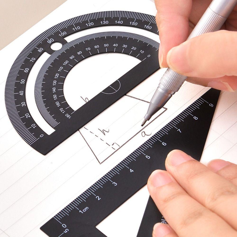 Top Ruler Baru Perlengkapan Kantor Sekolah Siswa Menggambar Geometris Alat Tulis Kreatif Penggaris Segitiga