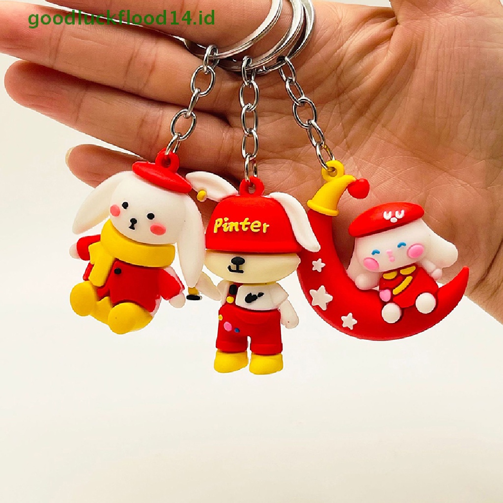 [GOOGFOUR] Kartun Lucu Tahun Baru Bunny Keychain Hewan Kelinci Gantungan Kunci Kreatif Beruntung Tas Dekorasi Gantungan Kunci Tas Natal Liontin Mobil Keyring Hadiah [TOP]