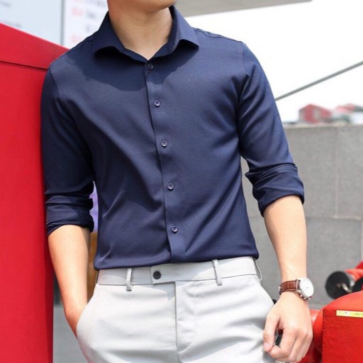 Terwuwu kemeja panjang pria cowok gatlemen cowok biru navy dongker polos formal kantor hem baju kemeja pria lengan panjang distro kasual santai casual katun dinas pns kerja putih merah marun kuning hitam premium pria cowok laki-laki terlaris murah