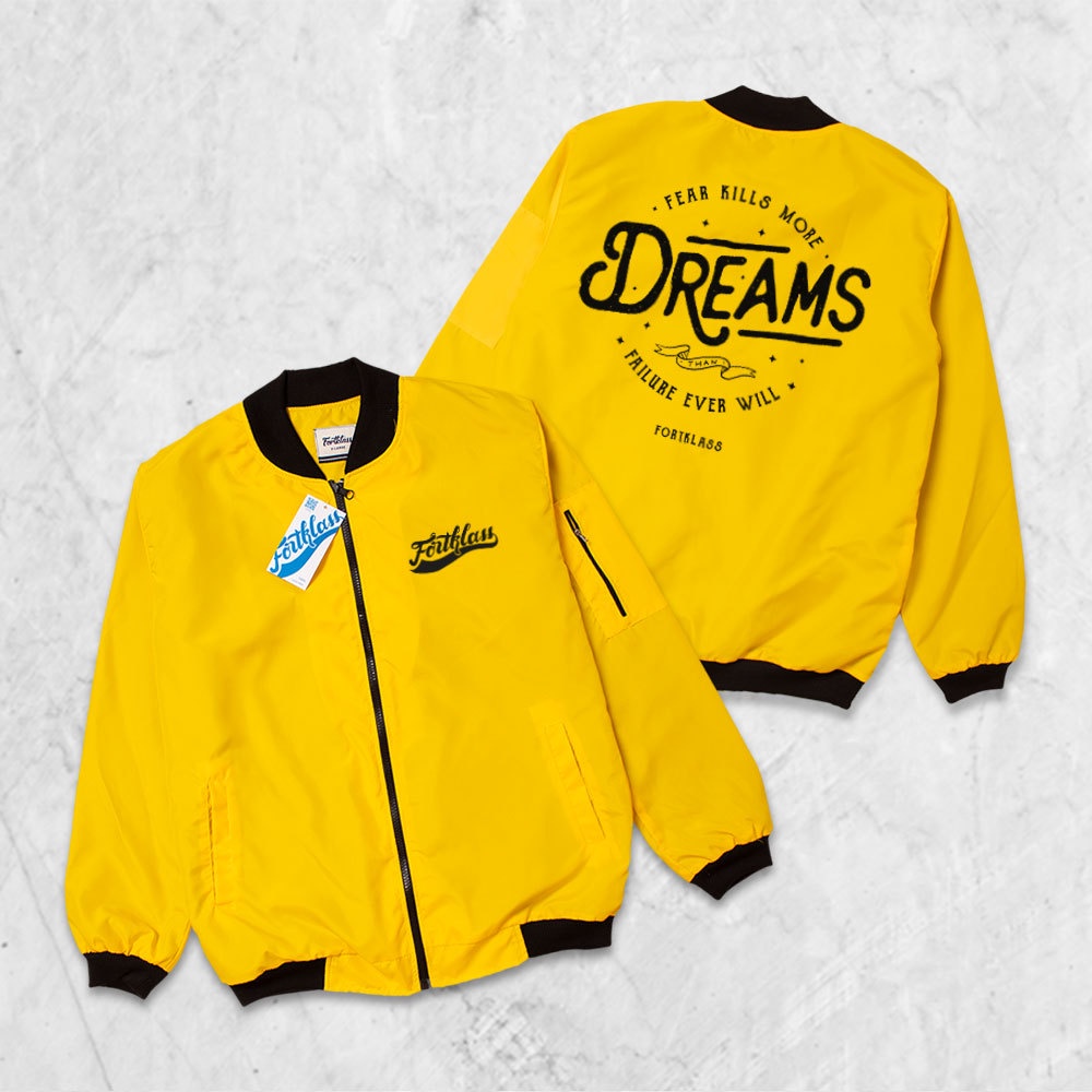 Fortglass Jaket Bomber Gafi Dream Jaket pria Lengan Panjang