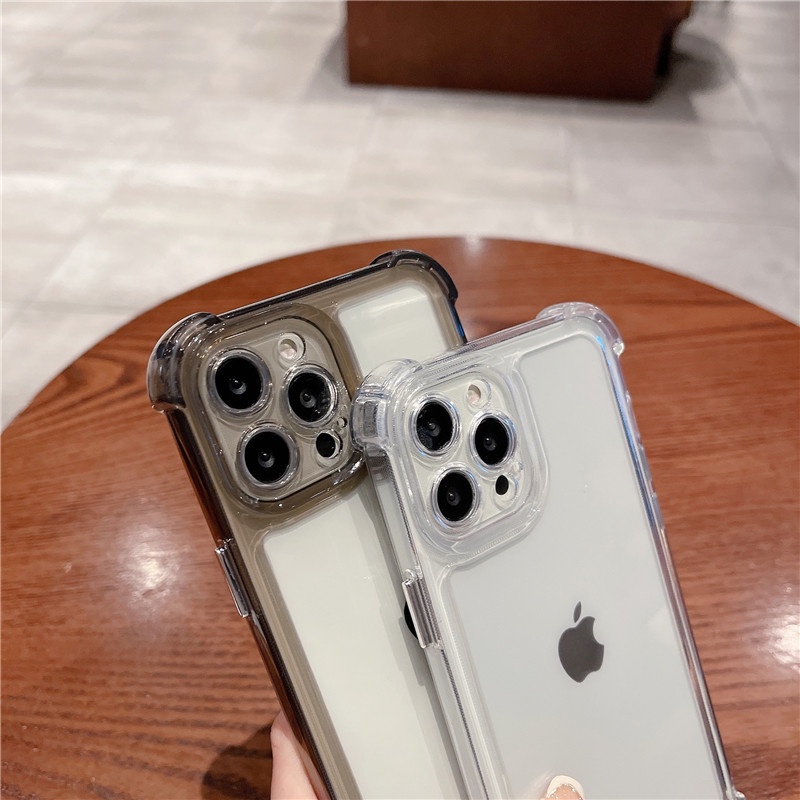 IPHONE Silikon Lembut Empat Sudut Anti Jatuh Casing Ponsel Iphone11 12 13 14 Pro Max Plus X Xs Max Xr 78 Plus SE2020 Case Cover