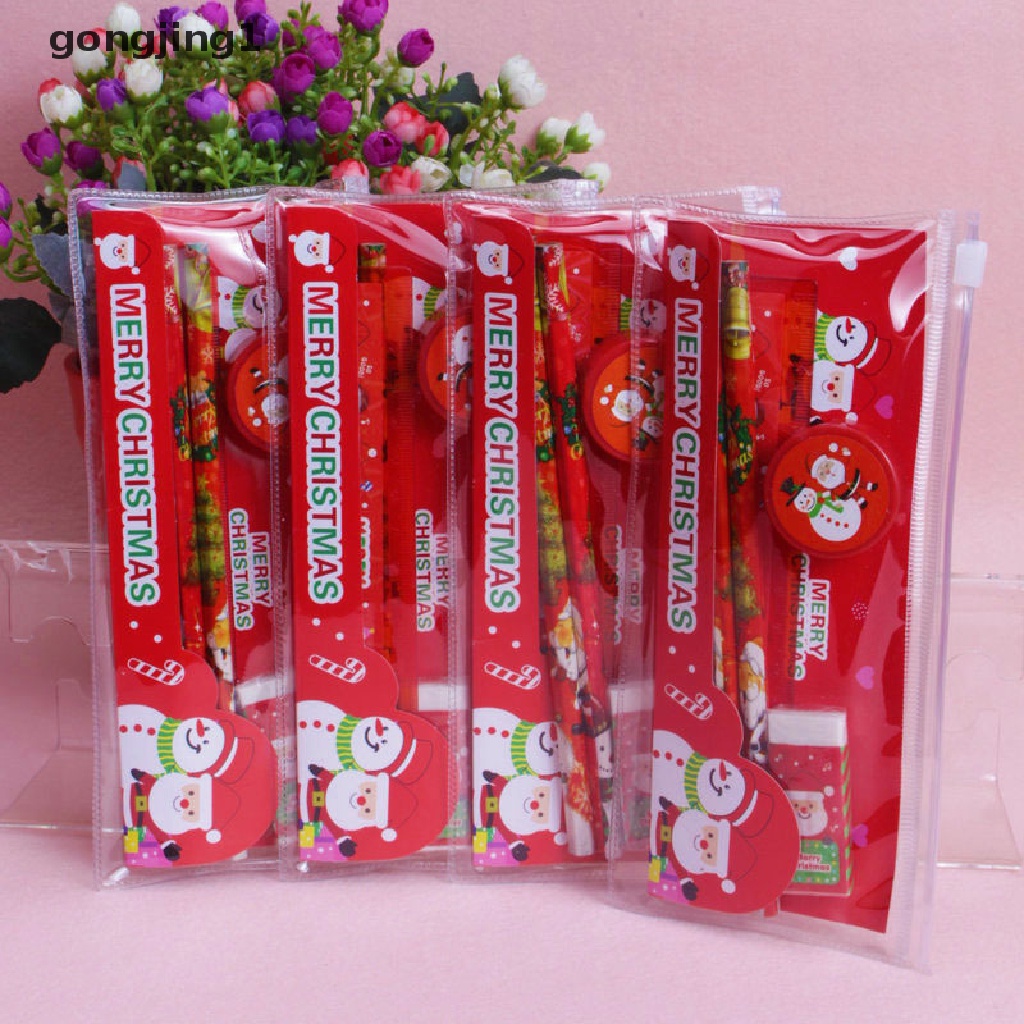 Ggg 5Pcs /Pack Set Alat Tulis Natal Lucu Pengasah Pensil Alat Tulis Kado Sekolah ID