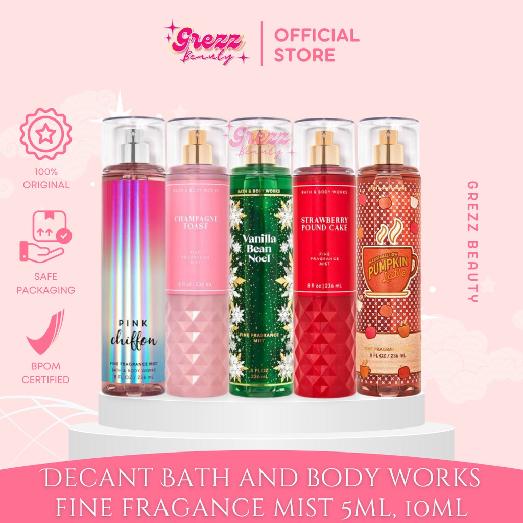 [Decant / Share] BBW Bath and Body Works Body Mist 5ml 10ml - Pink Chiffon, Champagne Toast, Vanilla