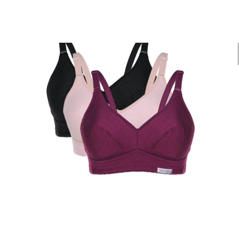 BRA CHRISTINE  SPORT/BRA FULL CUP TANPA KAWAT/ISI 3 PCS