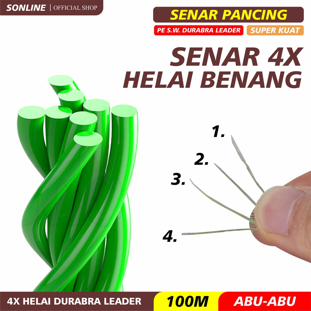SONLINE Tali Pancing 100M Senar Pancing Fishing Line Strength 3.10kg-18.5kg Sangat kuat 100Meters Tali Pancing SW