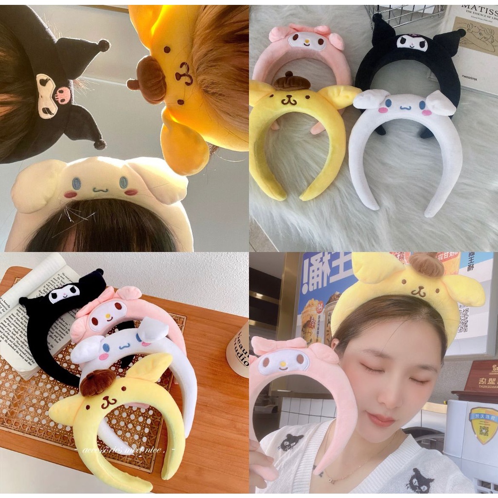 BANDO BANDANA CINNAMOROLL KUROMI MELODY POMPOMPURIN HEADBAND TEBAL AKSESORIS RAMBUT IMPOR