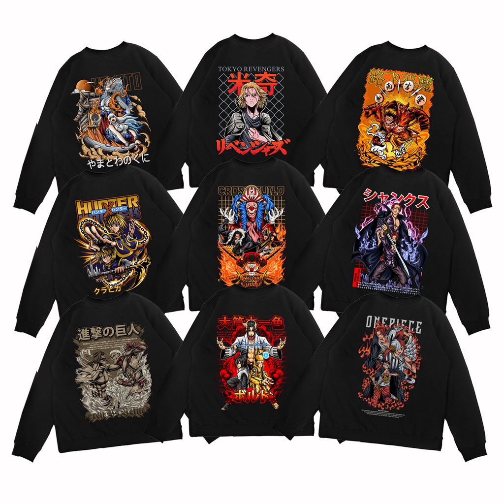 Sweater Crewneck Anime Manga Cross Bulid Sweater HxH Kurapika Hunter x Hunter Sweater Luffy Demon Shanks One Piece film Sweater Tokyo Revengers Mikey Sweater Minato Naruto Otsutsuki Sweater Reiner Eren AOT  sign cloth