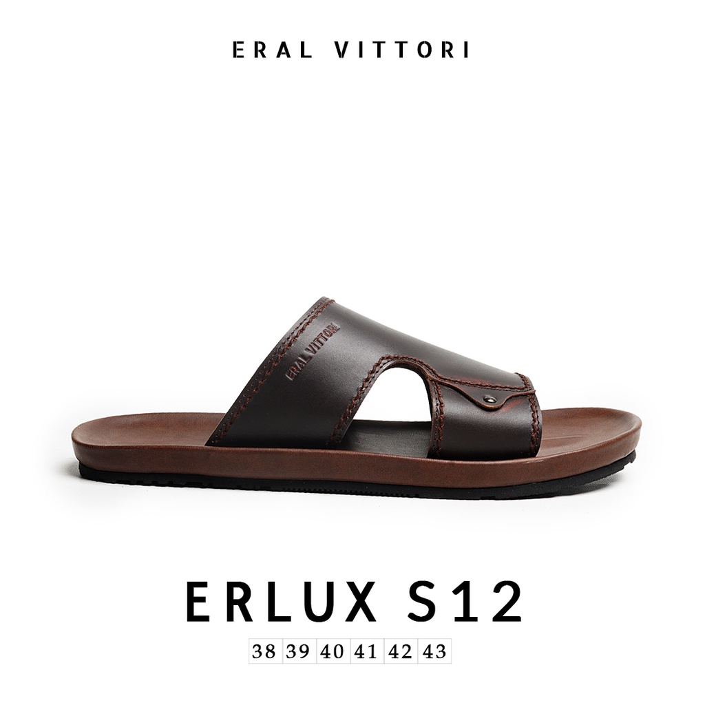 Eral Vittori - Erlux S12 Sandal Kulit Kasual Harian Pria