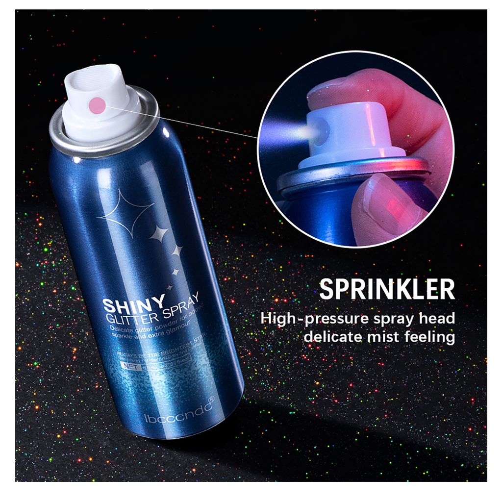 Ibcccndc Shiny Glitter Spray Body Glitter For Face Skin Hair And Clothes Glitter Spray Glitter Make Up Long Lasting Quick Drying Easy to Clean For Parties Nightclubs Evenings Festivals